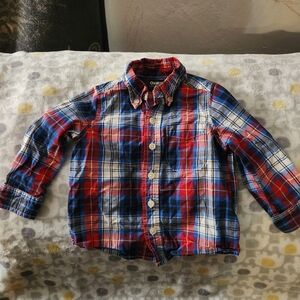 OshKosh B'gosh Kids Plaid Button-Down Shirt - Red, Blue, and White